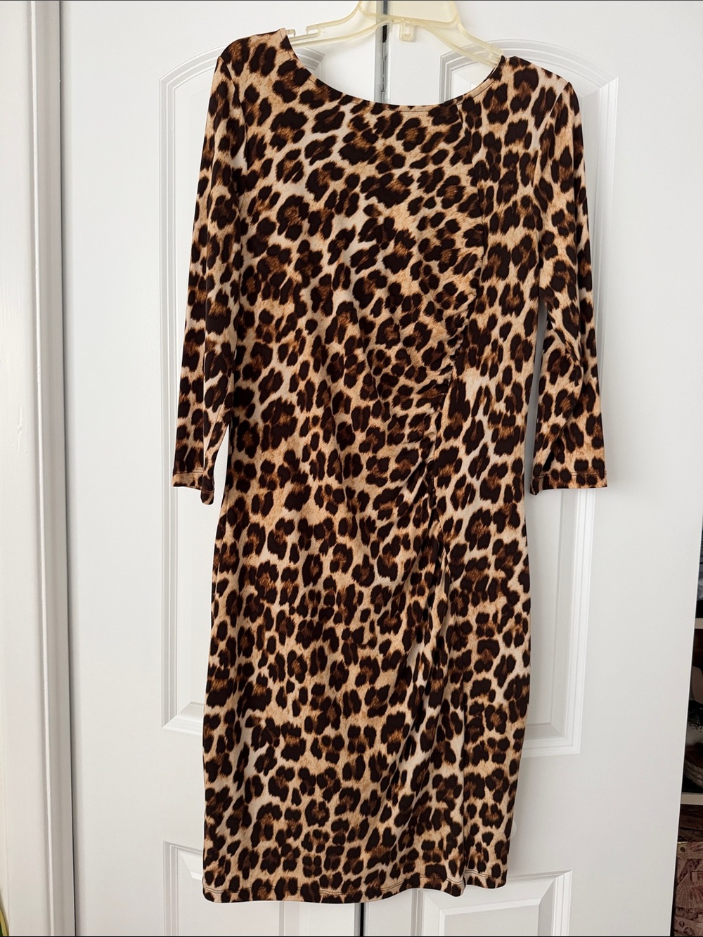 Leopard Print Sheath Dress - Brown Animal Print
